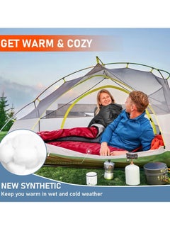 Mereza Sleeping Bags XL for Adults, Large Wide Sleeping Bag for Camping & Backpacking, Big and Tall Sleeping Bags, 4 Season Warm & Cool Weather with Compression Sack(Red)  - Image 3