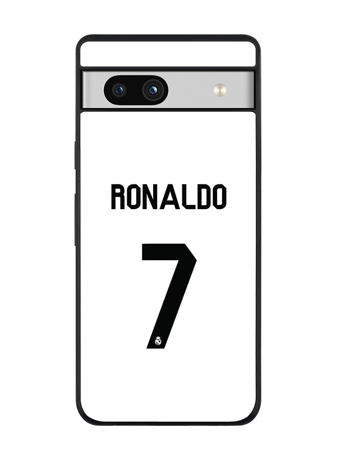 Stylizedd Rugged Black edge case for Google Pixel 7a 5G Slim fit Soft Case Flexible Rubber Edges Anti Drop TPU Gel Thin Cover -  Ronaldo Real Jersey - Image 1