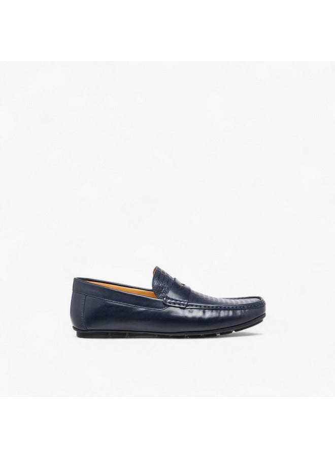 DUCHINI Men's Logo Embossed Slip-On Moccasins  - Image 3