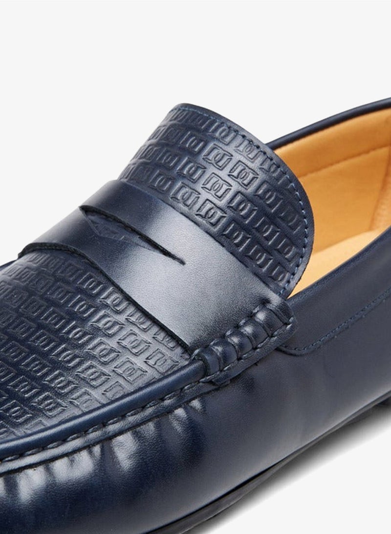 DUCHINI Men's Logo Embossed Slip-On Moccasins - Image 4