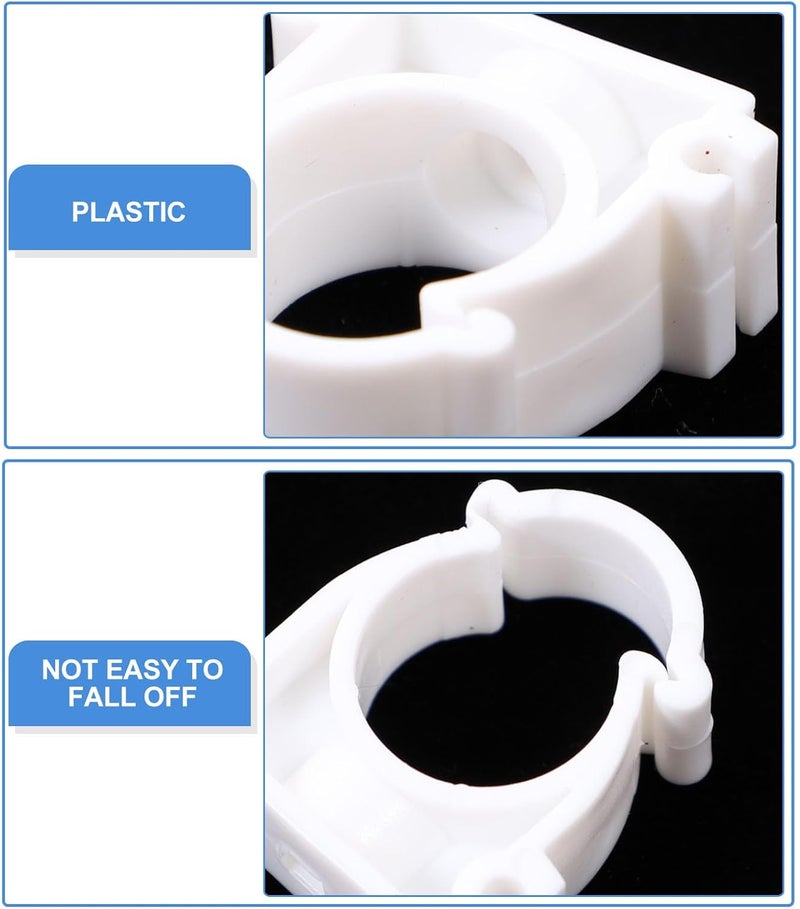 20 قطعة من مشابك أنابيب بلاستيكية ومشابك PVC على شكل حرف U لتثبيت أنابيب المياه، مع دعامات من البوليبروبيلين لتركيب أنظمة السباكة وأنابيب المياه، بطول 20 مم. - Image 4