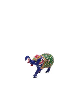 Antique Museum Handmade Hand Painted Elephant with Carving Work 4 Inch  - Image 3