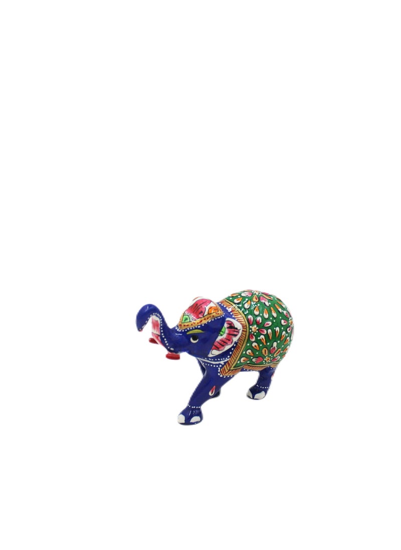 Antique Museum Handmade Hand Painted Elephant with Carving Work 4 Inch  - Image 3