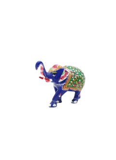 Antique Museum Handmade Hand Painted Elephant with Carving Work 4 Inch  - Image 4