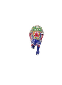 Antique Museum Handmade Hand Painted Elephant with Carving Work 4 Inch  - Image 5