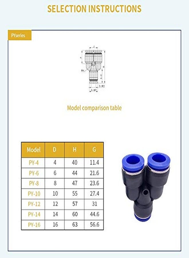 CentIoT - Pneumatic connector Push In Fittings For Air Hose and Tube Connector 8mm (PY) - Image 2