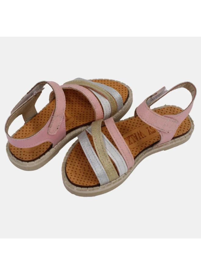 EASY Girls Leather Sandals - Soft Colors - Image 3