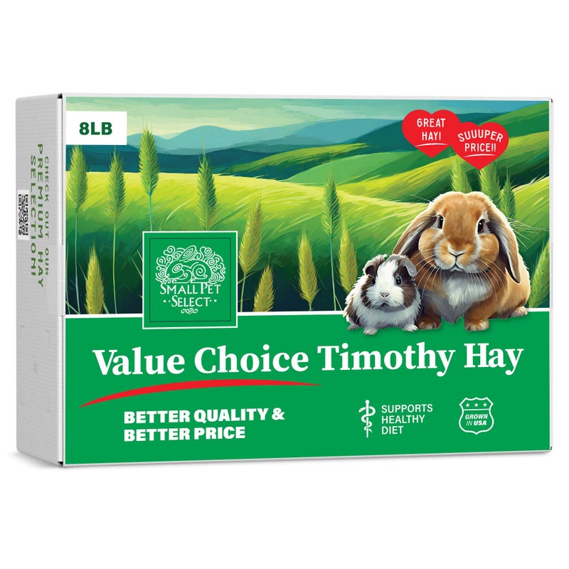 Small Pet Select Value Choice Timothy Hay for Rabbit, Guinea Pig, Bunny, Chinchilla and Other Small Animals, Premium Natural Hay Grown in The US, Pet Food, 8lb - Image 1