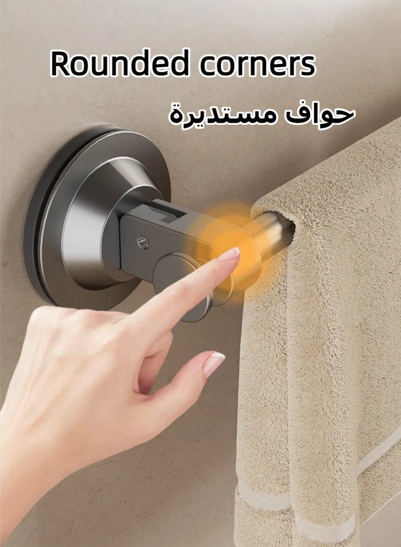 70 سم كأس امتصاص الألومنيوم لا حفر منشفة بار، قابلة للطي متعددة الأغراض الحمام والمطبخ منشفة حامل، الجدار المثبتة منشفة رف للحمام، المطبخ، مدخل - Image 4