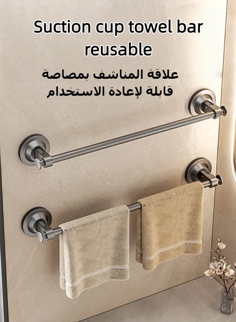 70 سم كأس امتصاص الألومنيوم لا حفر منشفة بار، قابلة للطي متعددة الأغراض الحمام والمطبخ منشفة حامل، الجدار المثبتة منشفة رف للحمام، المطبخ، مدخل - Image 2
