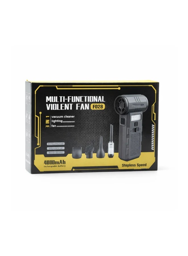 Portable 3-in-1 High-Velocity Compressed Air Duster - Electric Turbo Jet Fan for Keyboard Cleaning and Car Drying - Image 1