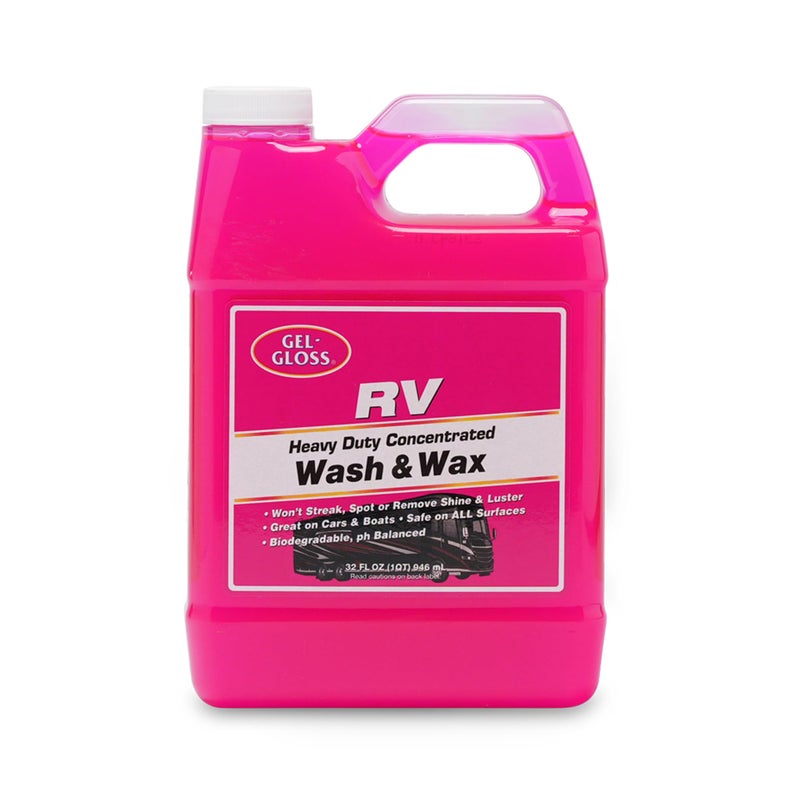 TR Gel GLOSS RV Wash Wax Clean StreakFree Finish reduced water spotting pH Neutral Concentrated Carnauba Wax Formula Provides A Deep Gloss Finish on RVs Campers and Motorhomes 32 oz