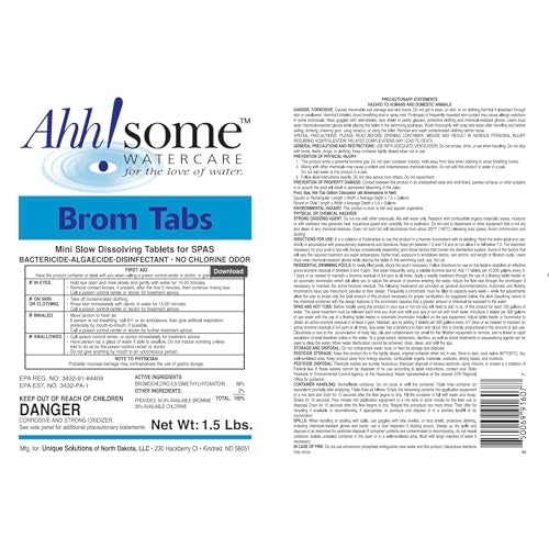 Ahh-Some AhhSome 2-Inch Mini Bromine Tablets 1.5 Lbs for Spa and Hot Tub Sanitizer | Slow-Dissolving Brominating Tabs for Pools | Chlorine Odor-Free, Long-Lasting Spa Water Treatment - Image 2