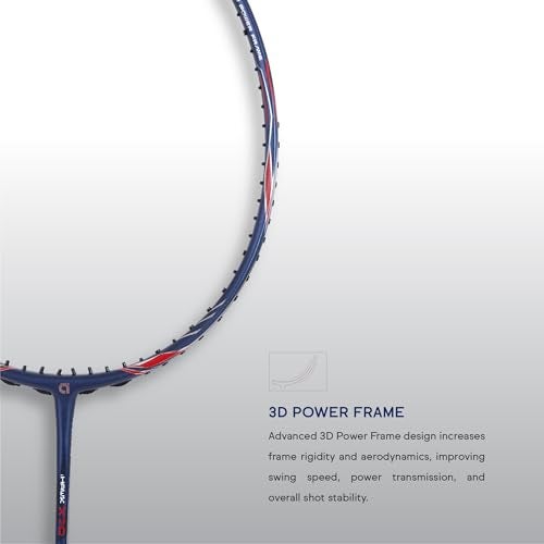 Apacs iHawk X70 (Unstrung) Full Graphite Ultra Strong Carbon Fibre (75-79g) | 35 LBS Max Tension | 3D Power Frame | Made in Vietnam Badminton Racket with Full Cover (Navy) (All Rounder) - Image 3