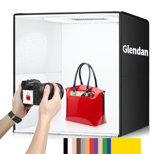 Glendan Light Box Photography: 20x20 inch Photo Studio Light Box with 240 LED Dimmable LED Lights - Folding Photo Box with 12 Color Backdrops for Jewelry Food Electronics Product Photography - Image 1