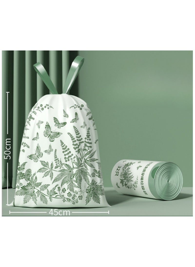 EBMINI Ai Grass Printed Drawstring Garbage Bag Household Handheld Non Tear Plastic Bag  - Image 1