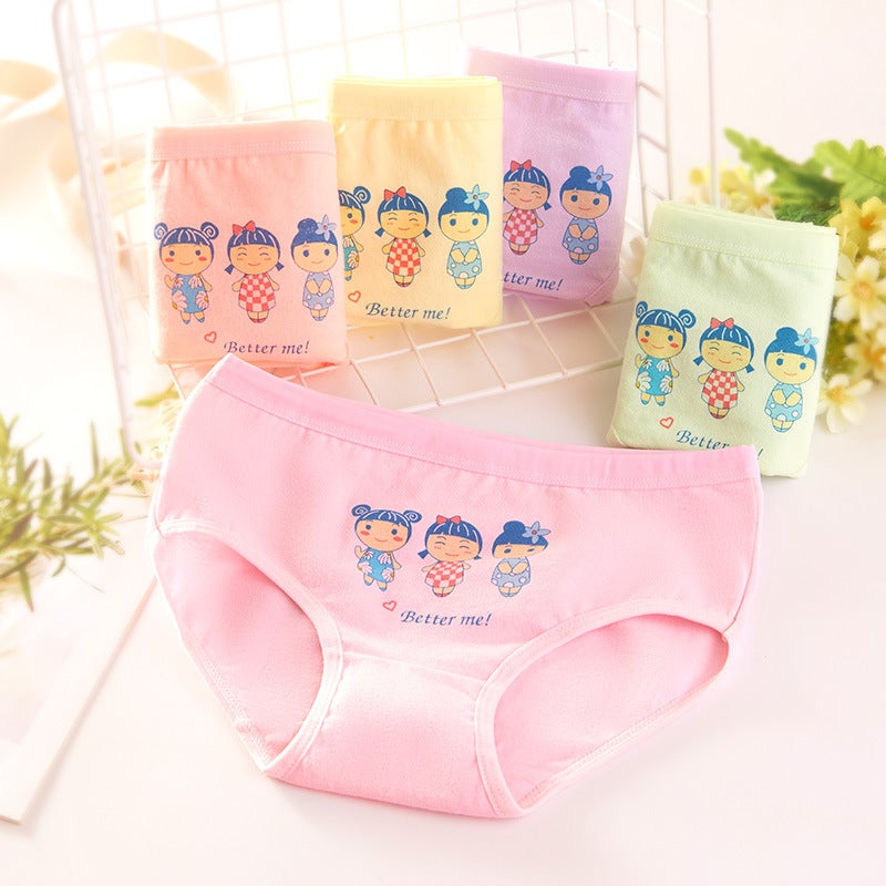Girls Cotton Underwear Soft Stretch Kids Panties BH093 mixed color color complete 