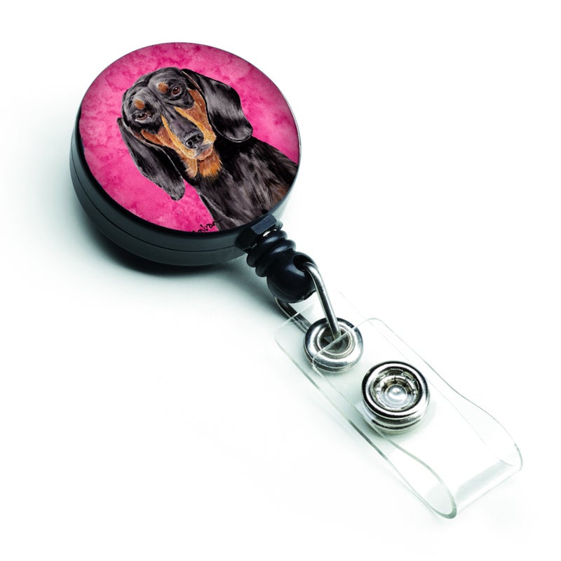 ""Caroline's Treasures Golden Retriever Retractable Badge Reel or ID Holder with Clip  Multicolor (SC9139PK-BR)""