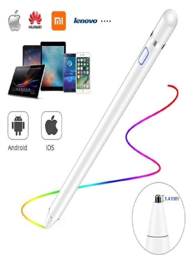 High Tech Smart Stylus Pen For iPad/ Tab/ Mediapad White - Image 2