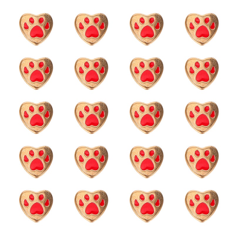 20Pcs Bracelet Necklace DIY Zinc Alloy Beads Heart Shape Loose Beads DIY Materials - Image 1