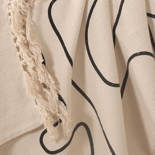 SASHAA World Cotton Printed Women Face Woven Throw|Cozy Blanket for Your Living Room, Sofa, Bed and Chair|130X180 Cm| TC - 180, Black - Image 5