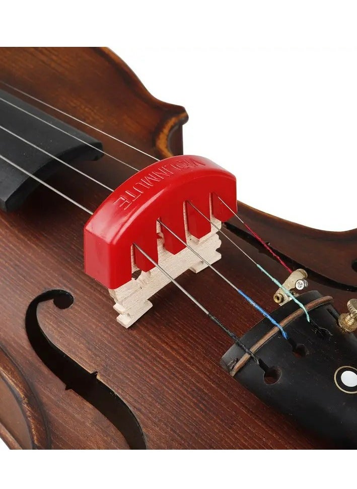 Mike Music 2PCS Violin Practice Mute, Rubber Practice Fiddle Silencer for 4/4 Violin Volume Control, Violin Silence Rubber, Rubber Violin Mute Blue, Red  - Image 3