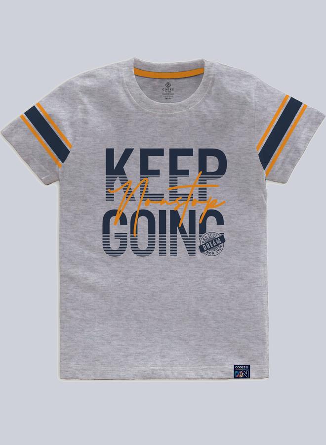 كوديز تيشيرت أطفال بطبعة جرافيك رمادية - Image 1