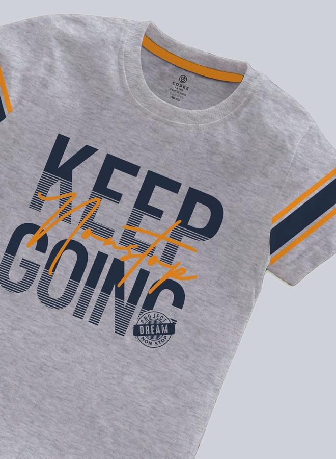 كوديز تيشيرت أطفال بطبعة جرافيك رمادية - Image 3