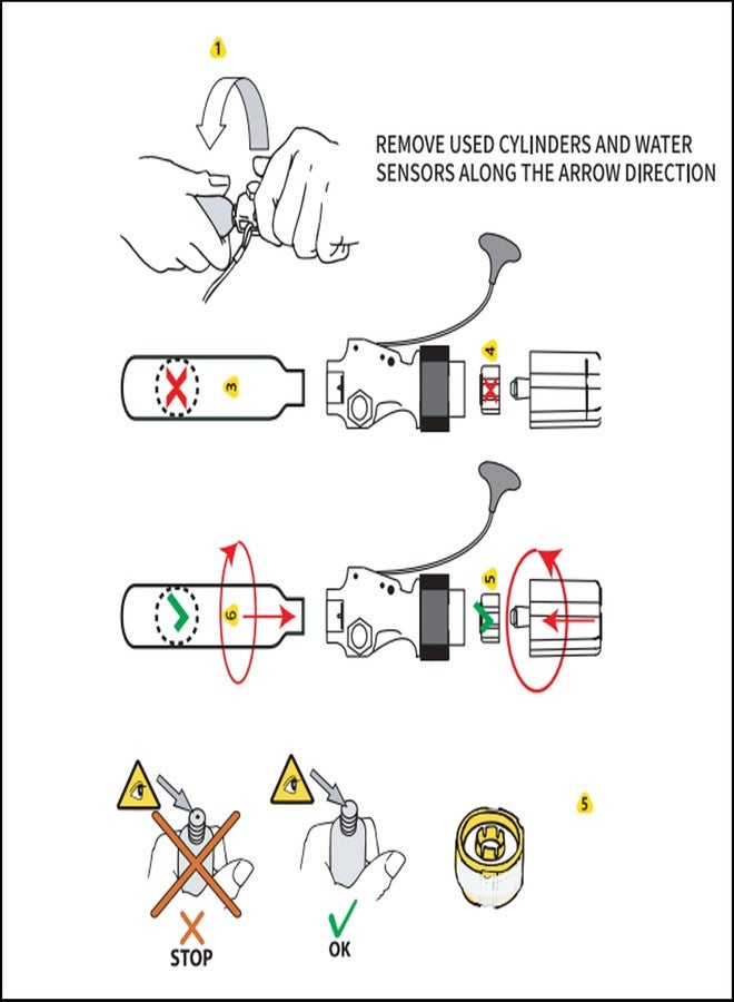Owntop 24 Gram CO2 Cartridges PFD Rearming Kit, 1/2 inch Thread for Automatic/Manual Inflatable Life Jacket, C02 Cylinder Metal Tank 24g, 2 Pack - Image 5