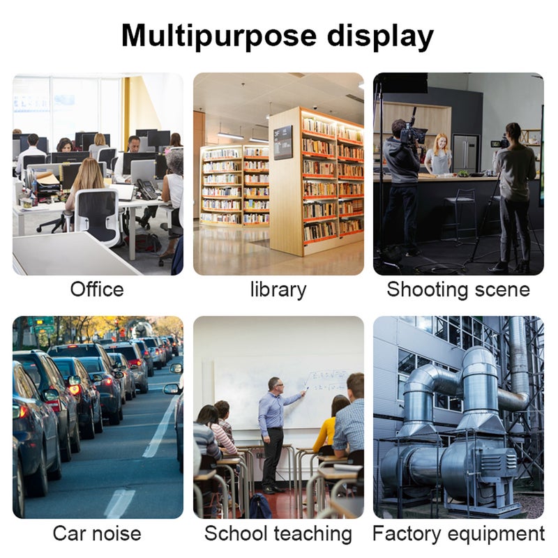 MESTEK 30-130dB Noise Meter Display Color Backlit Display Fast Slow Sampling Rate Capacitive Microphone Sound Level Monitor - Image 4