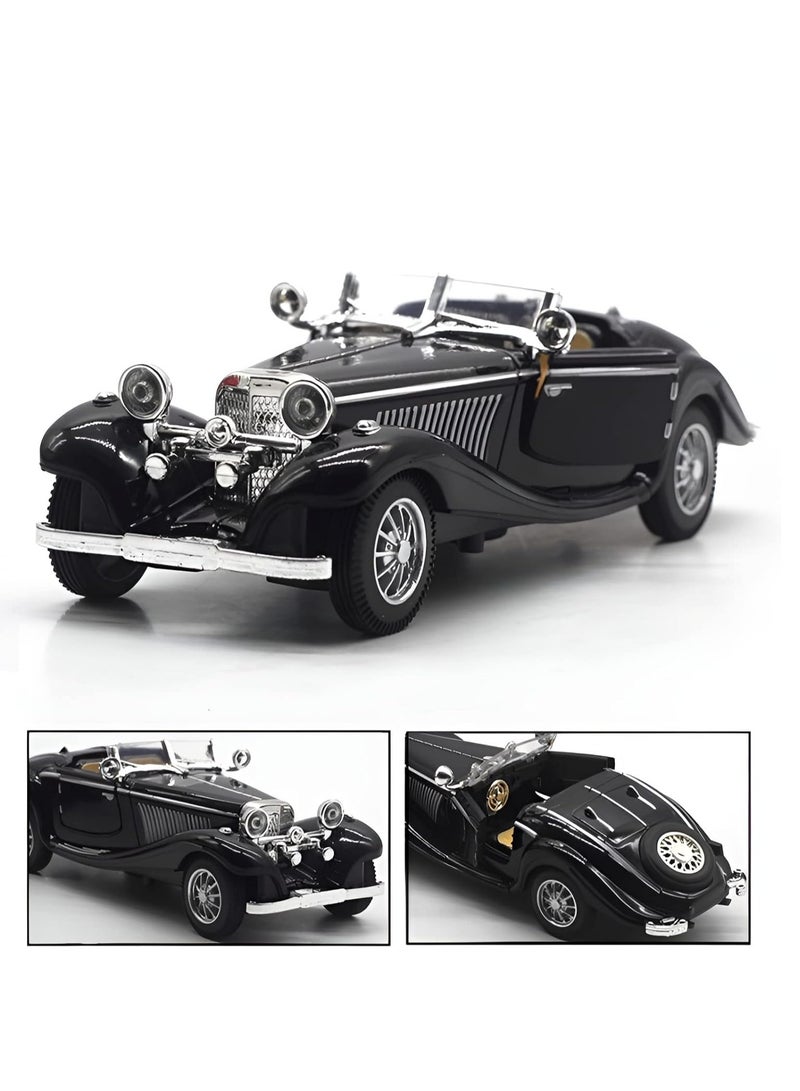 1:28 Scale Pullback Diecast Metal Antique Classic Model Cars Collectible Toy Gifts (Black,Length 6.5in/16.8cm) - Image 2