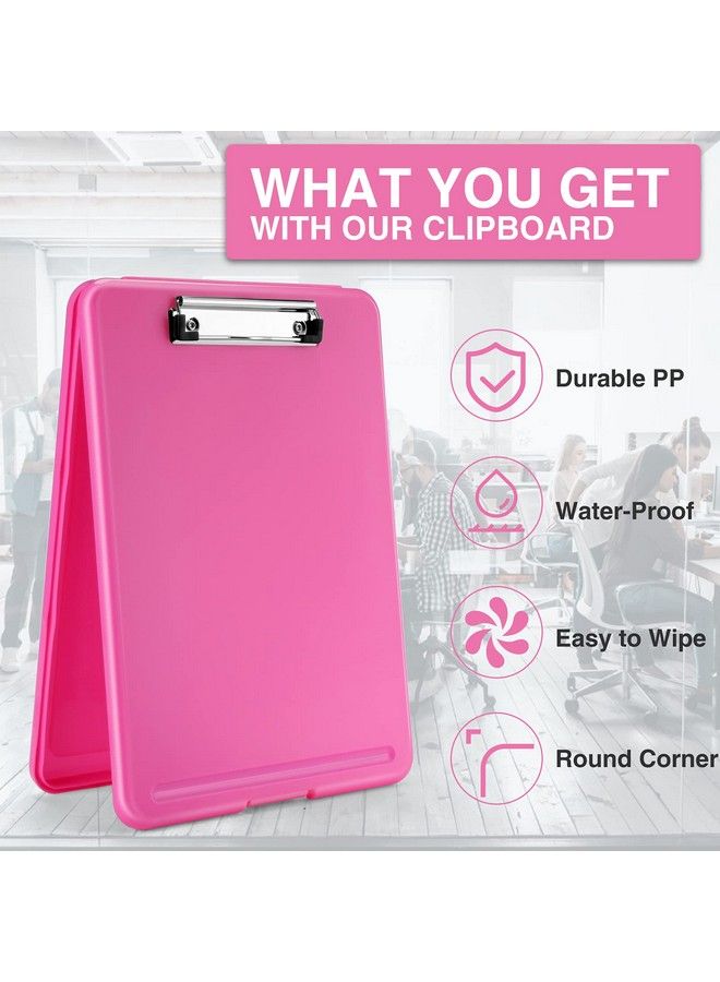 Sooez Clipboard With Storage Plastic Storage Clipboard With Low Profile Clip Heavy Duty Nursing Clipboards Foldable Coaches Clipboard Case For Work Kids Teacher Must Haves Office School Supplies - Image 5