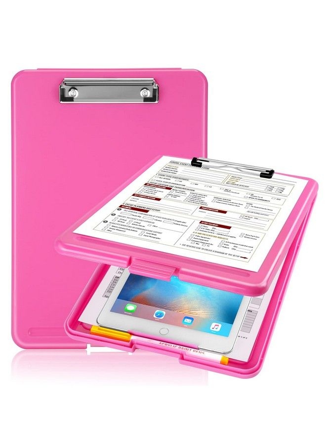 Sooez Clipboard With Storage Plastic Storage Clipboard With Low Profile Clip Heavy Duty Nursing Clipboards Foldable Coaches Clipboard Case For Work Kids Teacher Must Haves Office School Supplies - Image 1