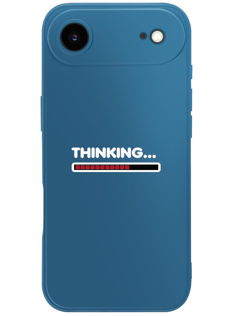 Theodor Protective Slim Fit Case Liquid Silicone Cover with Full Body Protection Anti-Scratch Shockproof Case For Apple iPhone 17 Air (Blue) Thinking - White - Image 1