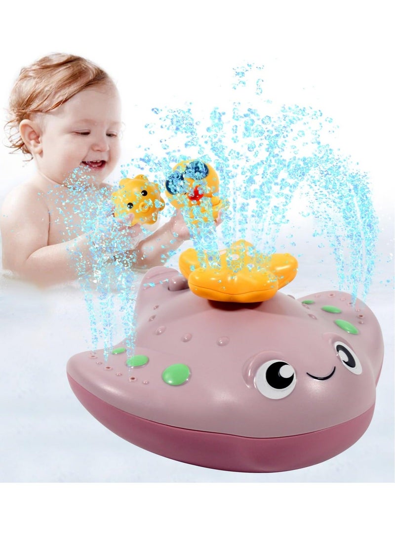 Captaintech Bathtub Toys for Kids, Bath Toys, Whale Bath Toy Sprinkler, Stingray Automatic Spray Water, Induction Sprinkler Bathtub Baby Toys for Infants Toddlers, Pool Bathroom Baby Toy Boys & Girls Gift - Image 1
