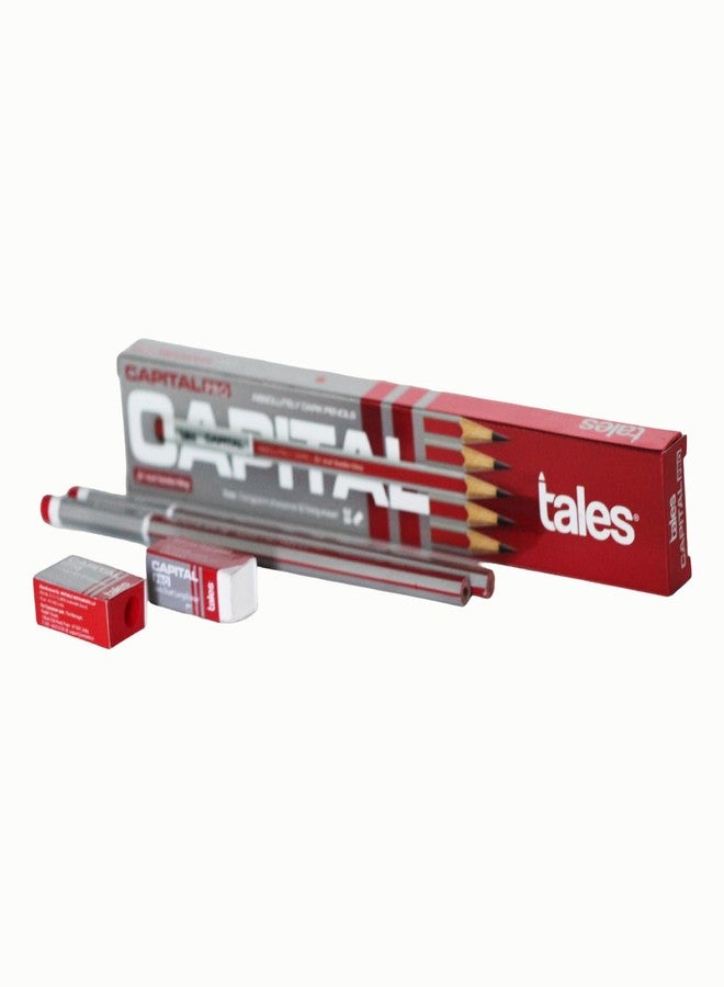 Tales Capital Pro Dark Hexagonal Pencil Box with HB2 Lead, Strong Grip (Pack of 5-10 Pencils Each) - Writing Graphite Wooden Pencils with Sharpener & Eraser For Drawing, Sketching, Students, School - Image 2