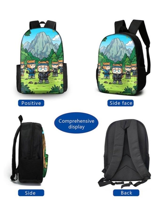 Three-piece set of cartoon characters (schoolbag, for students) - 641