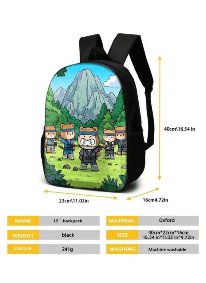 Three-piece set of cartoon characters (schoolbag, for students) - 641