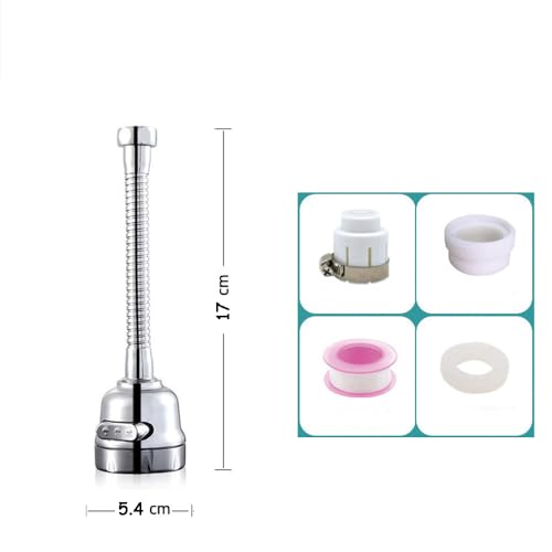 Gozaqe Tap Extender for Kitchen Sink,360 Degree Rotatable Splash Filter Faucet With 3 Modes,Settability,Kitchen Tap Extension,Detachable Cleaning Kitchen Sink Tap,forKitchen/bathroom,Silver - Image 2
