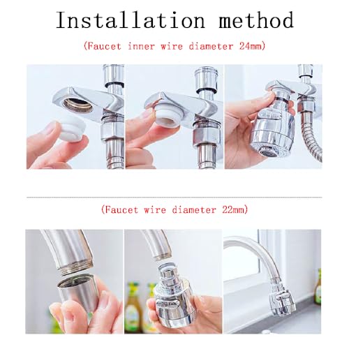 Gozaqe Tap Extender for Kitchen Sink,360 Degree Rotatable Splash Filter Faucet With 3 Modes,Settability,Kitchen Tap Extension,Detachable Cleaning Kitchen Sink Tap,forKitchen/bathroom,Silver - Image 5