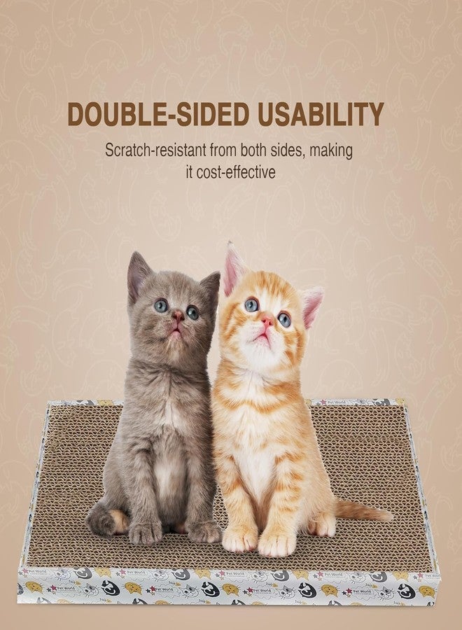 Tailworld Cat Scratcher 2-in-1 Reversible Pad with Catnip | Corrugated Scratch Board for Cats Furniture Protector 48x24x5cm (Pack of 1) - Image 2