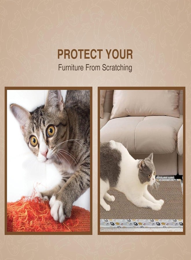 Tailworld Cat Scratcher 2-in-1 Reversible Pad with Catnip | Corrugated Scratch Board for Cats Furniture Protector 48x24x5cm (Pack of 1) - Image 3