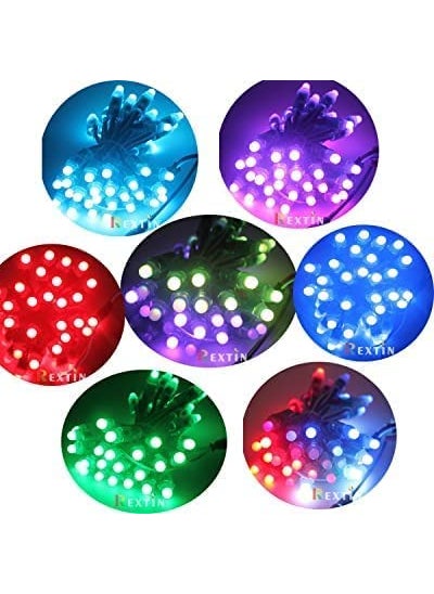 Generic 50 Bulb Pixel LED 100 Coper Original Chain Multicolor String Light WS2811 Addressable RGB LED String Lights Waterproof 12mm 5V DC 50 PCS  - Image 3