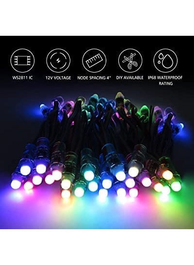 Generic 50 Bulb Pixel LED 100 Coper Original Chain Multicolor String Light WS2811 Addressable RGB LED String Lights Waterproof 12mm 5V DC 50 PCS  - Image 2