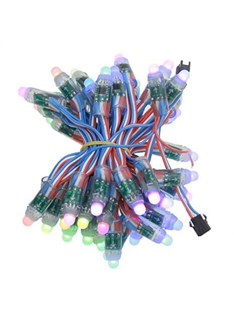 Generic 50 Bulb Pixel LED 100 Coper Original Chain Multicolor String Light WS2811 Addressable RGB LED String Lights Waterproof 12mm 5V DC 50 PCS  - Image 4