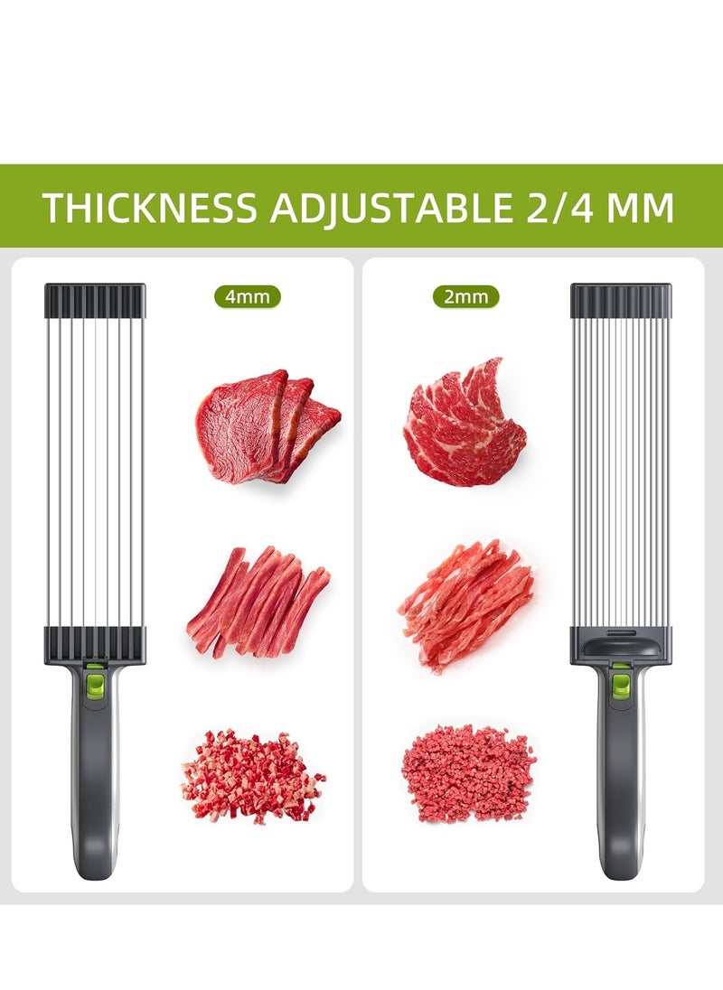 Meat cutter for fresh raw meat, adjustable thickness 2 or 0.157’, 17 in 1 stainless steel kitchen knife, manual meat cutter for  salmon, not suitable for meat  - Image 4