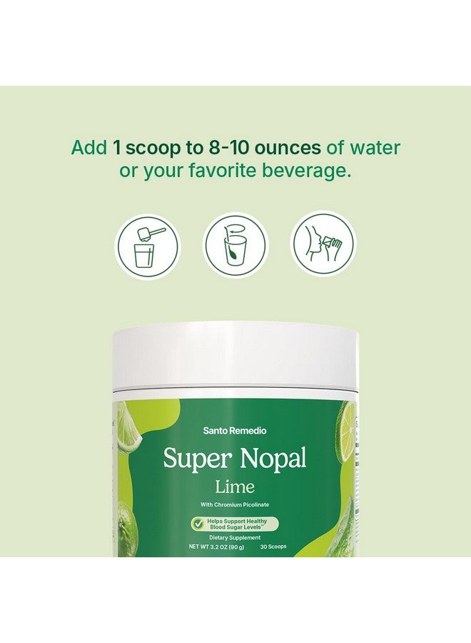 Santo Remedio Super Nopal Powder, Lime Flavor, Exclusive Formula with Nopal, and Vanadyl Sulfate. 90 Grams (30 Servings) - Image 4