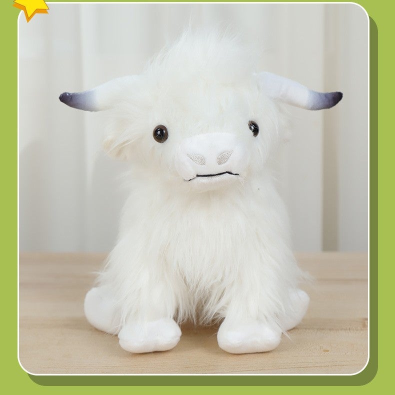 Scottish Highland Cow Plush Toy Long Hair Soft Stuffed Animal Birthday Gift - Image 1