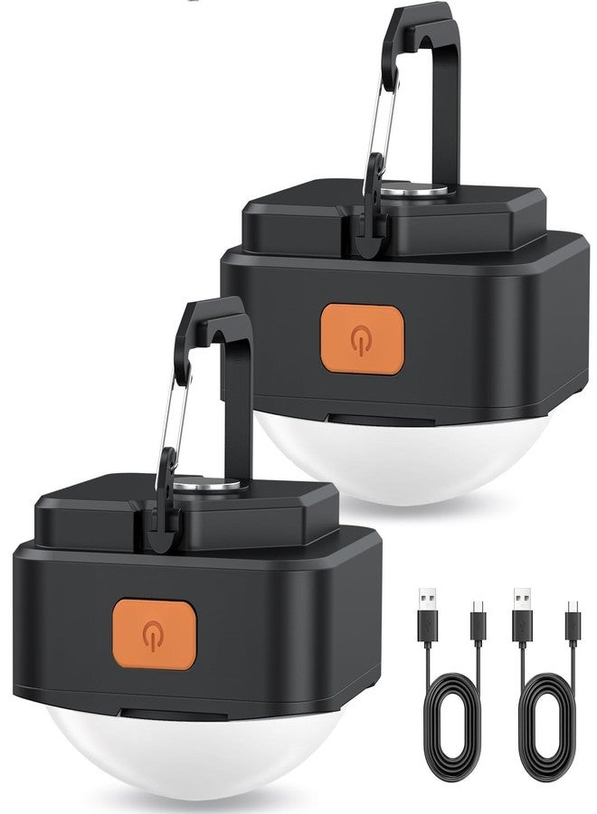 FLY2SKY Rechargeable Camping Lights FLY2SKY 2Pcs Black Tent Lights Mini Flashlight Portable LED Camping Lantern Survival Gear Camping Accessories for Hiking Backpacking Fishing Hurricane Emergency Outage - Image 1