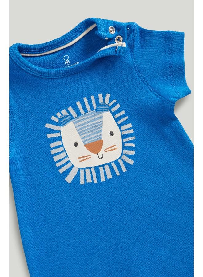 mothercare 2 Pack Safari Stripe Rompers - Image 2